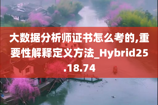 大数据分析师证书怎么考的,重要性解释定义方法_Hybrid25.18.74