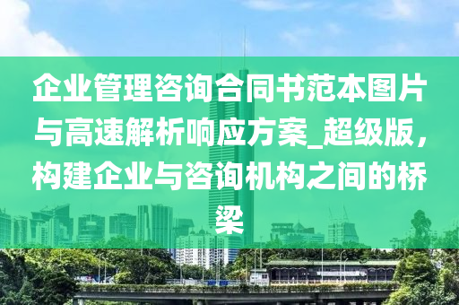 企业管理咨询合同书范本图片与高速解析响应方案_超级版，构建企业与咨询机构之间的桥梁