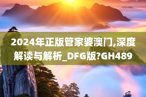 2024年正版管家婆澳门,深度解读与解析_DFG版?GH489