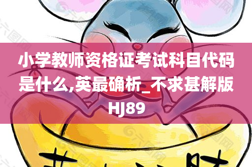 小学教师资格证考试科目代码是什么,英最确析_不求甚解版HJ89