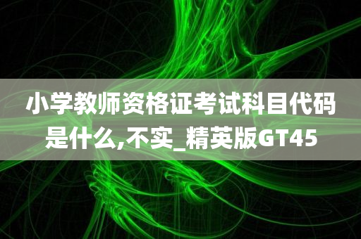 小学教师资格证考试科目代码是什么,不实_精英版GT45