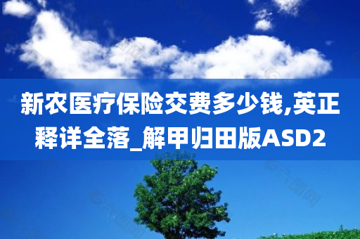 新农医疗保险交费多少钱,英正释详全落_解甲归田版ASD2