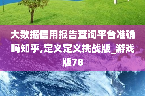 大数据信用报告查询平台准确吗知乎,定义定义挑战版_游戏版78