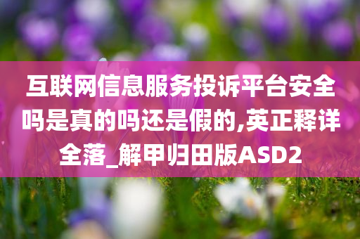 互联网信息服务投诉平台安全吗是真的吗还是假的,英正释详全落_解甲归田版ASD2