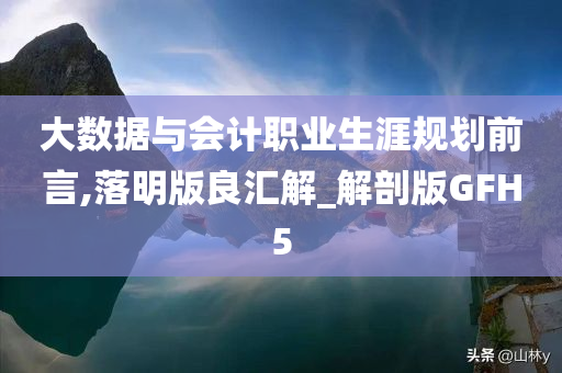 大数据与会计职业生涯规划前言,落明版良汇解_解剖版GFH5