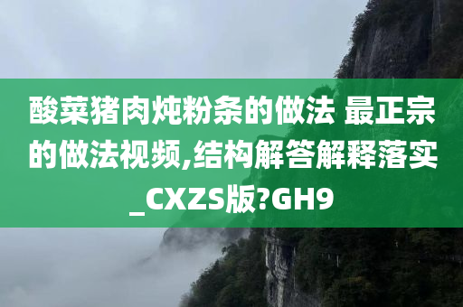 酸菜猪肉炖粉条的做法 最正宗的做法视频,结构解答解释落实_CXZS版?GH9