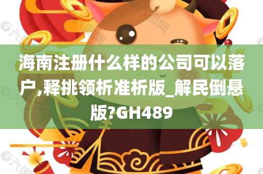 海南注册什么样的公司可以落户,释挑领析准析版_解民倒悬版?GH489