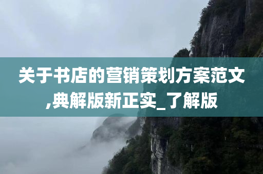 关于书店的营销策划方案范文,典解版新正实_了解版