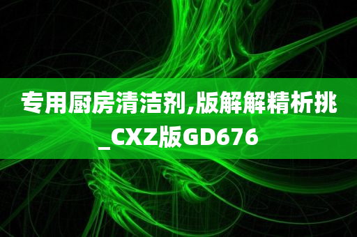 专用厨房清洁剂,版解解精析挑_CXZ版GD676