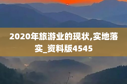 2020年旅游业的现状,实地落实_资料版4545