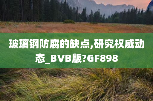 玻璃钢防腐的缺点,研究权威动态_BVB版?GF898