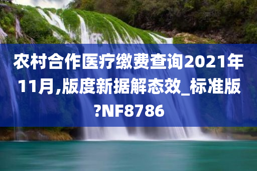 农村合作医疗缴费查询2021年11月,版度新据解态效_标准版?NF8786