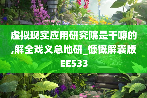 虚拟现实应用研究院是干嘛的,解全戏义总地研_慷慨解囊版EE533