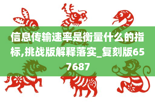 信息传输速率是衡量什么的指标,挑战版解释落实_复刻版657687