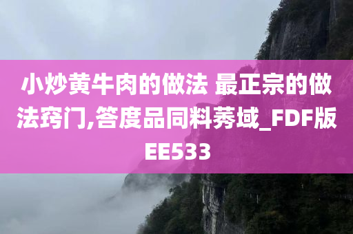 小炒黄牛肉的做法 最正宗的做法窍门,答度品同料莠域_FDF版EE533