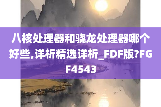 八核处理器和骁龙处理器哪个好些,详析精选详析_FDF版?FGF4543