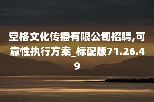 空格文化传播有限公司招聘,可靠性执行方案_标配版71.26.49