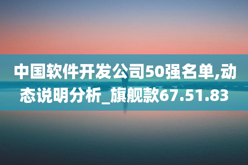 中国软件开发公司50强名单,动态说明分析_旗舰款67.51.83