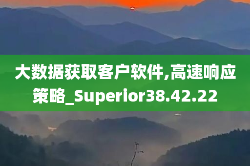 大数据获取客户软件,高速响应策略_Superior38.42.22