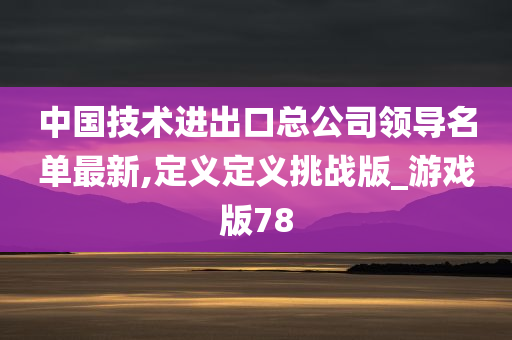 中国技术进出口总公司领导名单最新,定义定义挑战版_游戏版78