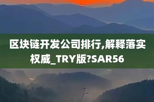 区块链开发公司排行,解释落实权威_TRY版?SAR56