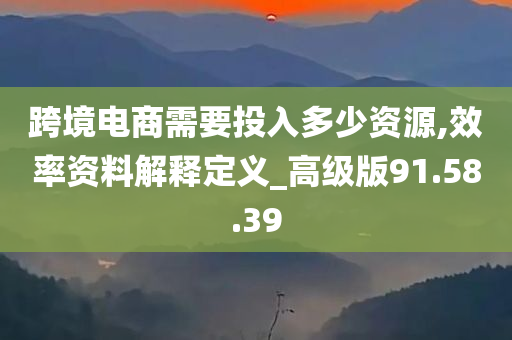 跨境电商需要投入多少资源,效率资料解释定义_高级版91.58.39