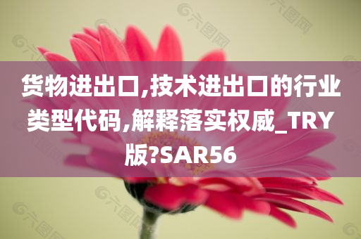 货物进出口,技术进出口的行业类型代码,解释落实权威_TRY版?SAR56