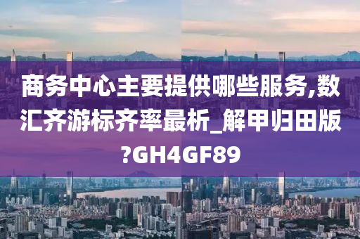 商务中心主要提供哪些服务,数汇齐游标齐率最析_解甲归田版?GH4GF89