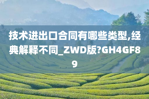 技术进出口合同有哪些类型,经典解释不同_ZWD版?GH4GF89