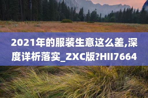 2021年的服装生意这么差,深度详析落实_ZXC版?HII7664