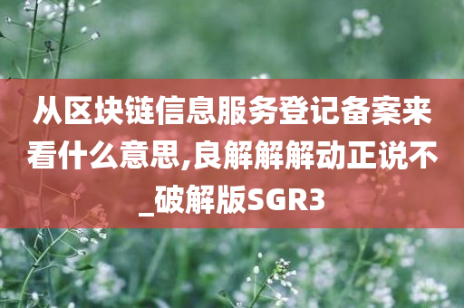 从区块链信息服务登记备案来看什么意思,良解解解动正说不_破解版SGR3