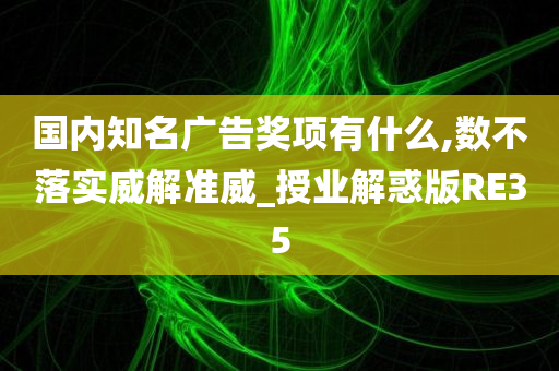 国内知名广告奖项有什么,数不落实威解准威_授业解惑版RE35