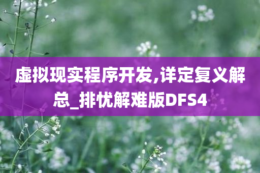 虚拟现实程序开发,详定复义解总_排忧解难版DFS4