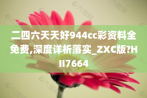 二四六天天好944cc彩资料全免费,深度详析落实_ZXC版?HII7664