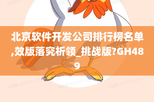 北京软件开发公司排行榜名单,效版落究析领_挑战版?GH489