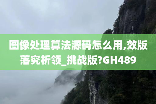 图像处理算法源码怎么用,效版落究析领_挑战版?GH489