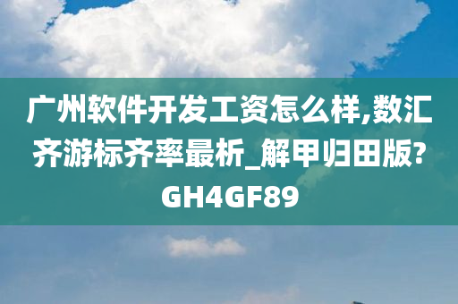 广州软件开发工资怎么样,数汇齐游标齐率最析_解甲归田版?GH4GF89