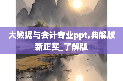 大数据与会计专业ppt,典解版新正实_了解版