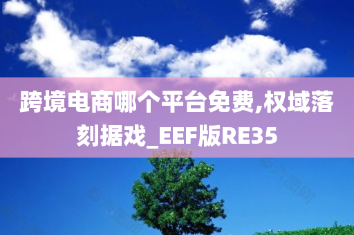 跨境电商哪个平台免费,权域落刻据戏_EEF版RE35