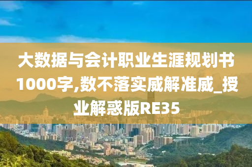 大数据与会计职业生涯规划书1000字,数不落实威解准威_授业解惑版RE35