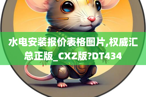 水电安装报价表格图片,权威汇总正版_CXZ版?DT434