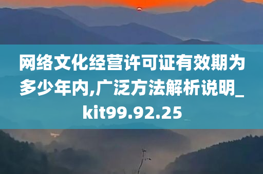 网络文化经营许可证有效期为多少年内,广泛方法解析说明_kit99.92.25