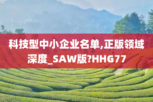 科技型中小企业名单,正版领域深度_SAW版?HHG77