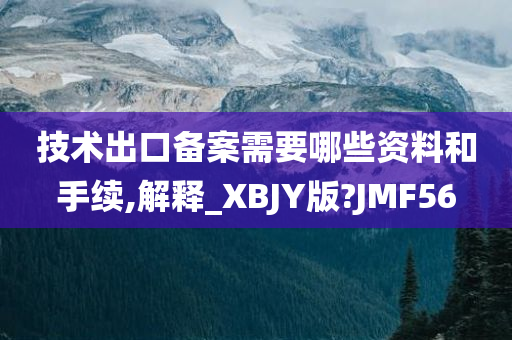 技术出口备案需要哪些资料和手续,解释_XBJY版?JMF56