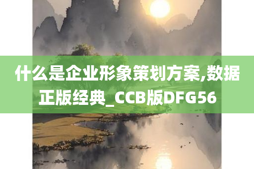 什么是企业形象策划方案,数据正版经典_CCB版DFG56