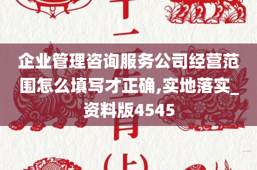 企业管理咨询服务公司经营范围怎么填写才正确,实地落实_资料版4545