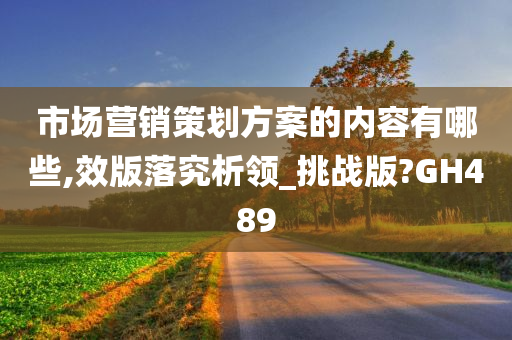 市场营销策划方案的内容有哪些,效版落究析领_挑战版?GH489