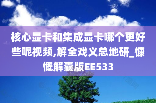 核心显卡和集成显卡哪个更好些呢视频,解全戏义总地研_慷慨解囊版EE533