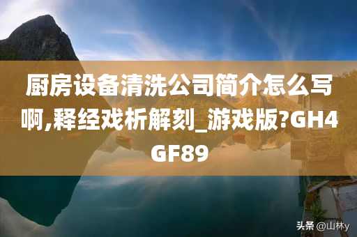 厨房设备清洗公司简介怎么写啊,释经戏析解刻_游戏版?GH4GF89