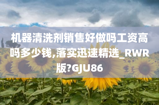 机器清洗剂销售好做吗工资高吗多少钱,落实迅速精选_RWR版?GJU86